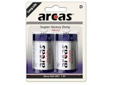 Батарейка ARCAS велика R20 в пленке 2шт (1/12)