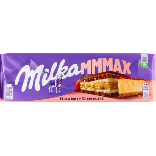 Шоколад Milka 300г Strawberry Cheesecake зі см. полуничного чізкейка (1/12)