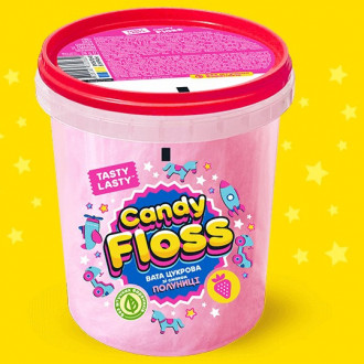Вата цукрова 20г Полуниця &quot;Candy Floss&quot; відро (1/16)