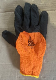 Рукавички з вспіненим покриттям ЗИМА &quot;ПІНА&quot; оранж+синій (1*10) Т-700
