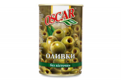 Оливки зелені без кісточки 280г OSCAR (1/24)