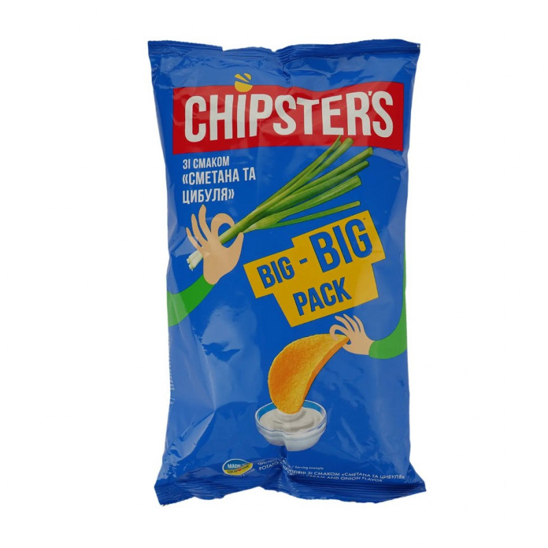 Чіпси натуральні 180г+70г Акція &quot;Chipster's&quot; Сметана та цибуля (1/8)