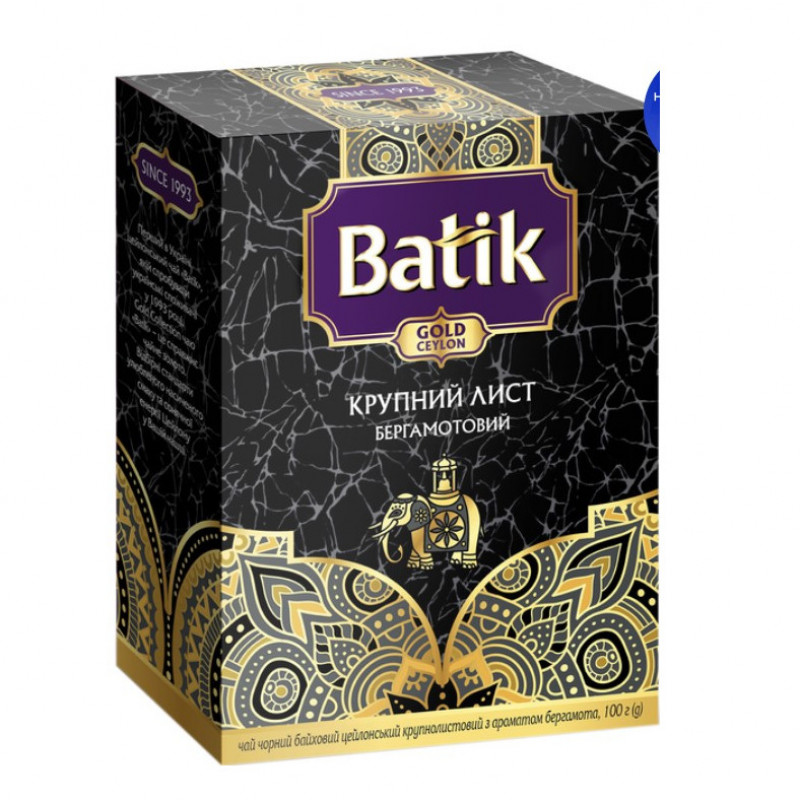 Чай &quot;Batik&quot; 100г Gold Крупнолистовий з бергамотом (1/7)