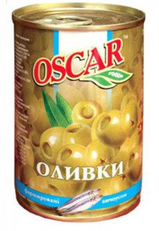 Оливки з анчоусом 300г OSCAR ж/б (1/12)