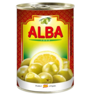 Оливки з лимоном 280г ALBA Food ж/б (1/12)