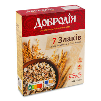 Пластівці вівсяні Суміш 7 злаків "Добродія" 700г (1/10)