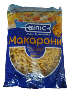 Макаронні вироби 1кг Макарони рифлені фас. ВІЛІС (1/10)