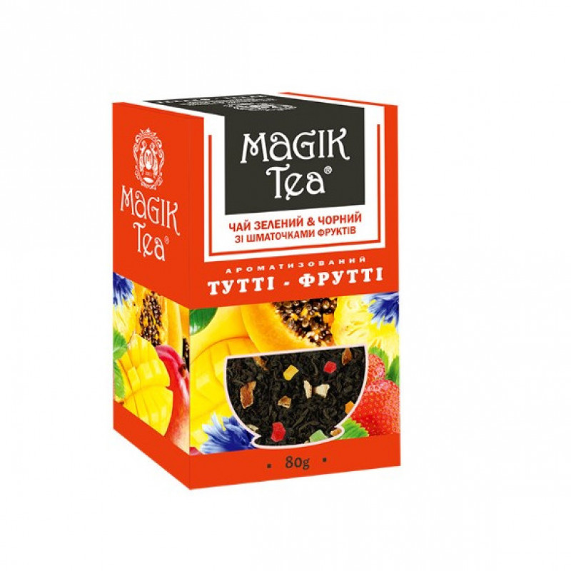 Чай &quot;Magik Tea&quot; 80г Тутті-Фрутті зел-чорний з фруктами (1/14)