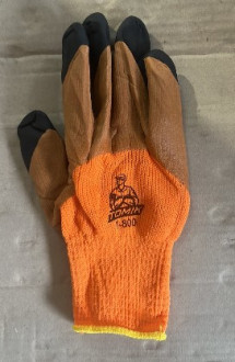 Рукавички з вспіненим покриттям ЗИМА &quot;ПІНА&quot; оранж+беж посилені кінчики (1*10) Т-800