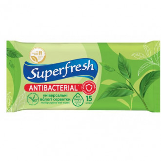 В.серветки Superfresh &quot;Antibacterial Green Tea&quot; 15шт (1/120)