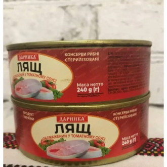 Лящ обсмажений у томатному соусі &quot;Даринка&quot; 240г ж/б (1/24)
