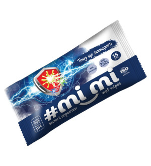 В.серветки 15шт "TM MI  MI" Антибактеріальні знищують 99,9% бактерій (1/90)