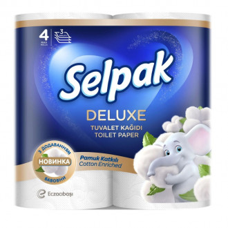 Туалетний папір SELPAK Deluxe білий (4рулони) (1/12)