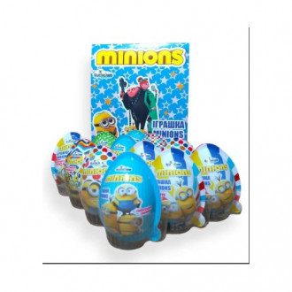 Яйце сюрприз Міньйон (Minions) іграшка + печиво з шоколадом 15г*12