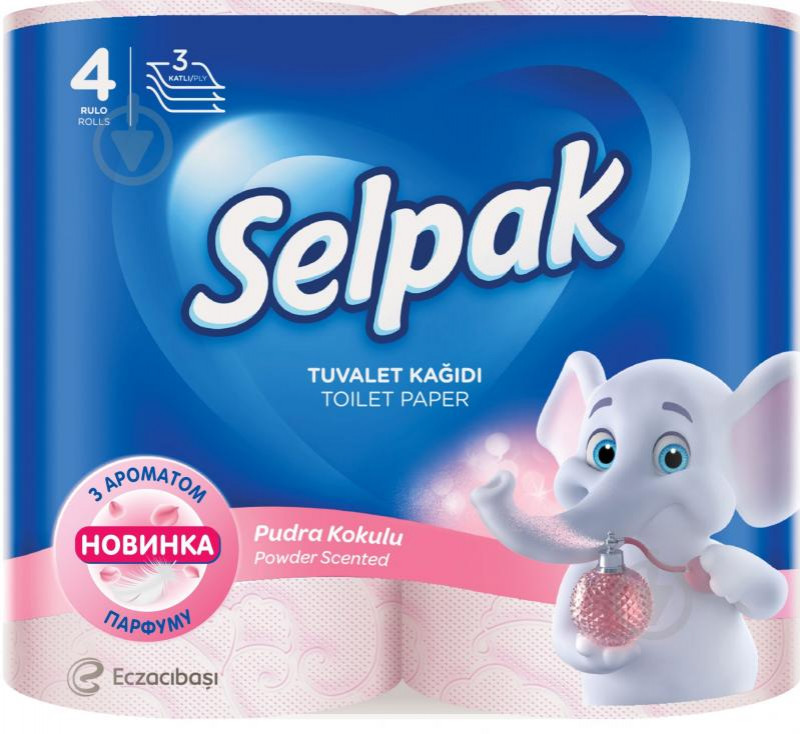 Туалетний папір SELPAK Perfumed 3-х шаровий кольоровий (32рулони) (1/3)