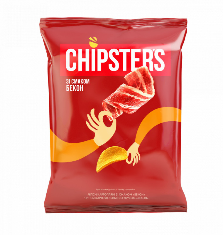 Чипси натуральні 60г &quot;Chipster's&quot; Бекон (1/28)