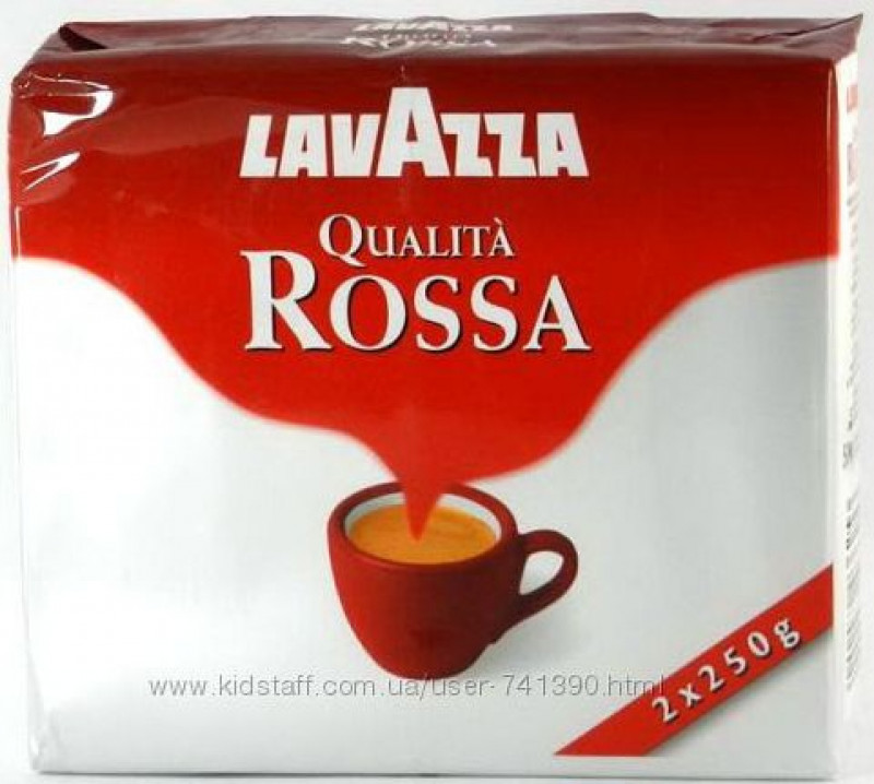 Кава &quot;Lavazza&quot; мелена Qualita Rossa 2пачки*250г вакуум Оригінал (1/10)