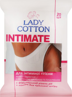 В.серветки для інтимної гігієни 20шт Intimate Lady Cotton (1/42)