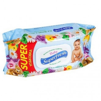 В.серветки 120шт з КЛАПАНОМ Superfresh Для дітей і мам ВЕЛИКА УПАКОВКА (1/9)