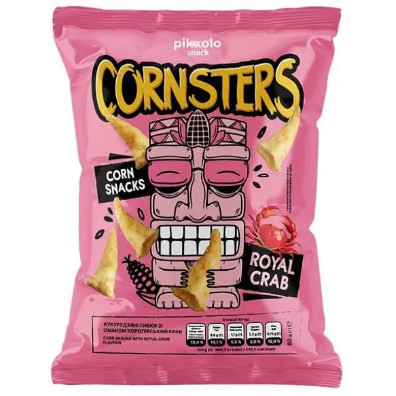 Снеки кукурудзяні зі см. королівський краб 60г CORNSTERS (1/15)