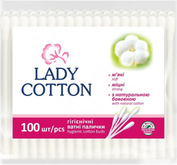 Ватні палички в поліетиленовому пакеті 100шт Lady Cotton (1/50)