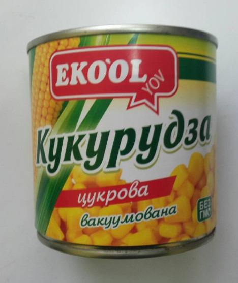 Кукурудза цукрова 425мл ж/б "Eko'ol YOV" 1/12)