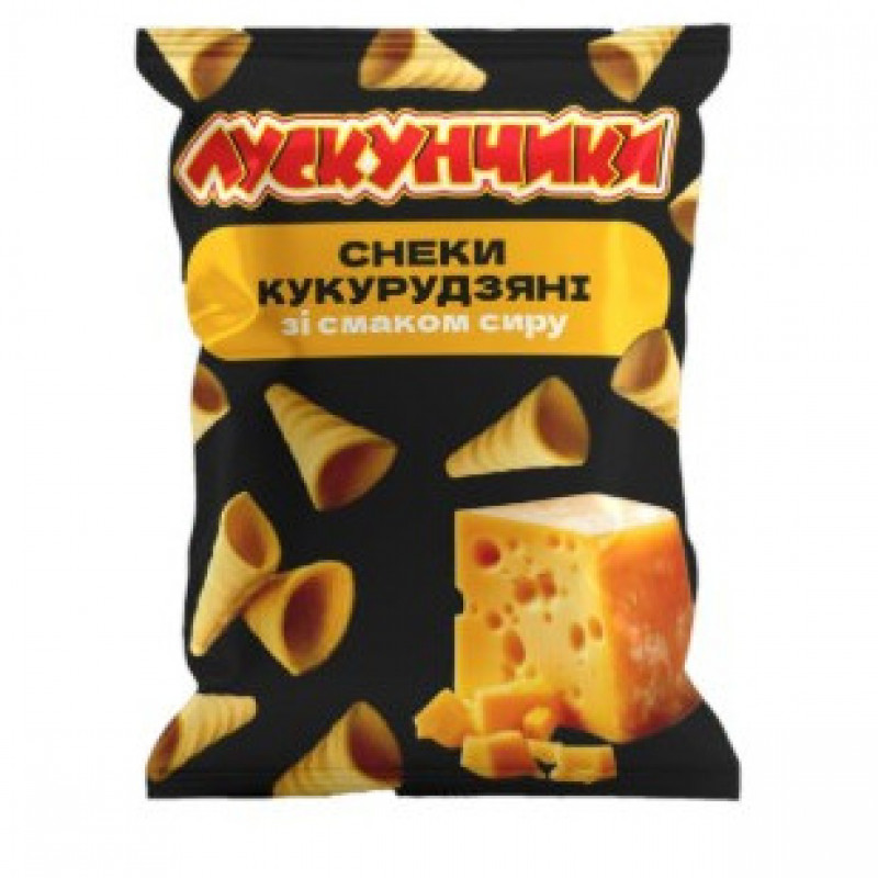 Снеки кукурудзяні 50г Сир (соломка) &quot;Лускунчики&quot; (1*10/70)