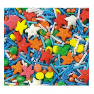 Посипка фігурна "Асорті" 5г (1*25/400) прозора етикетка