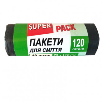 Пакет для сміття 120л/10 шт чорний 70*110 &quot;Plastic PACK&quot; (1/30)