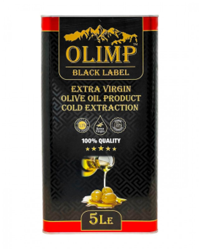 Олія оливкова Olio Extra Virgin 5л OLIMP Black Label ж/б (1/4)