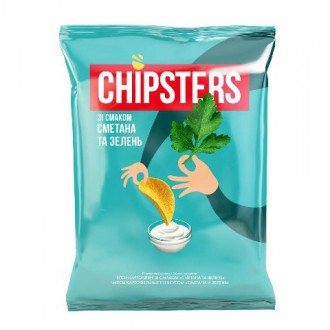 Чипси натуральні 120г &quot;Chipster's&quot; Сметана з зеленню (1/16)