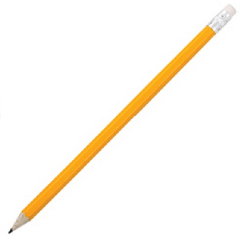 Олівець чорнографітний дерев'яний з ластиком