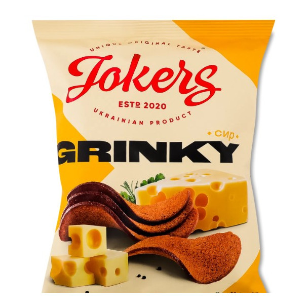 Сухарики пшенично-житні 100г Сир ТМ JokerS (білі) (1/45)