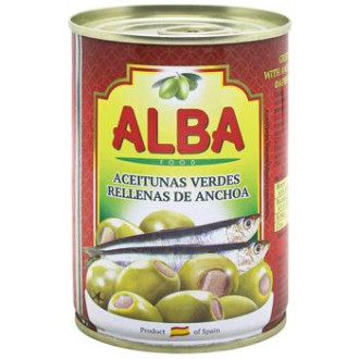 Оливки з анчоусом 280г ALBA Food ж/б (1/12)