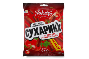 Сухарики житньо-пшеничні 100г Томат Спайсі ТМ JokerS (чорні) (1/45)