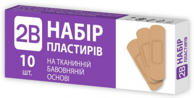 Набір пластирів 10шт 19*72мм на бавовняній основі (1/24)