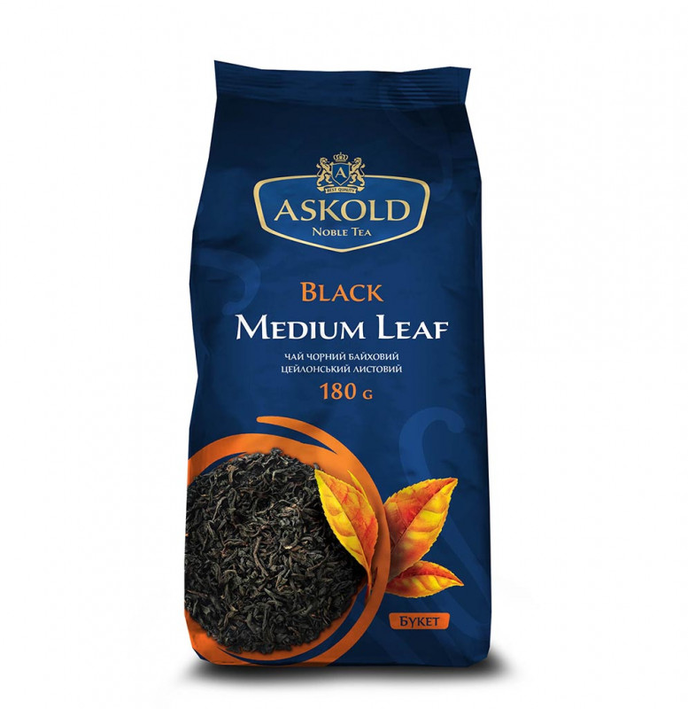 Чай &quot;Askold&quot; Букет 180г Чорний Medium Leaf середньолистовий FBOP м/у (1/18)  ЗНИЖКА 10%