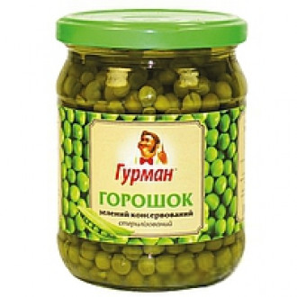 Горошок зелений консервований 460г ТВ &quot;Гурман&quot; (1/12)