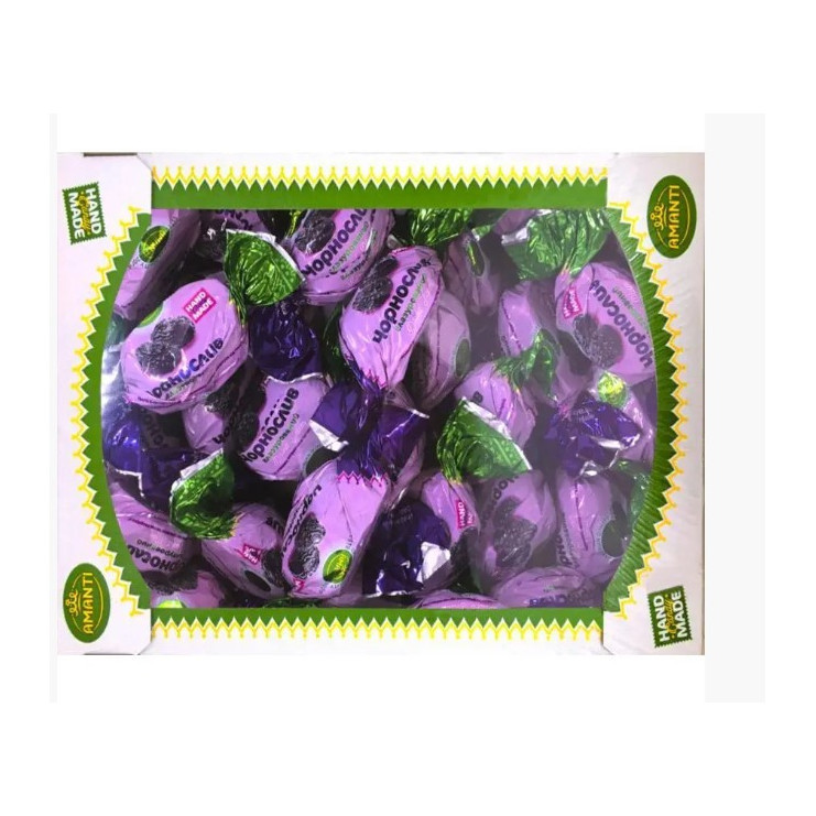 Цукерки 1кг &quot;Чорнослив  PRUNES в гразурі (чорнослив БЕЗ горіха)