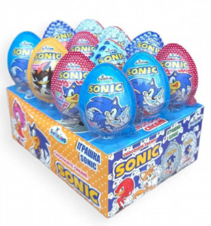 Яйце сюрприз Сонік (Sonic) іграшка + печиво з шоколадом 15г*12