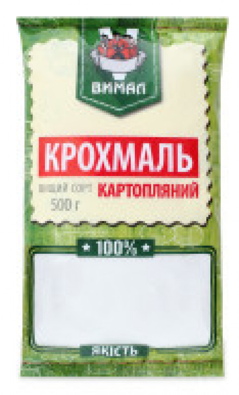 Крохмаль картопляний фасований 500г &quot;ВИМАЛ&quot; (1/40 або 30) ВИРОБЛЕНО В ЧЕРНІГОВІ