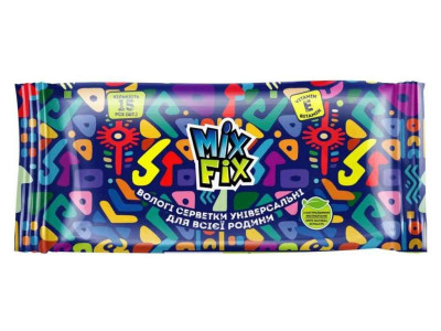 В.серветки 15шт "MIX FIX" універсальні для всієї родини з вітаміном Е (1/72)