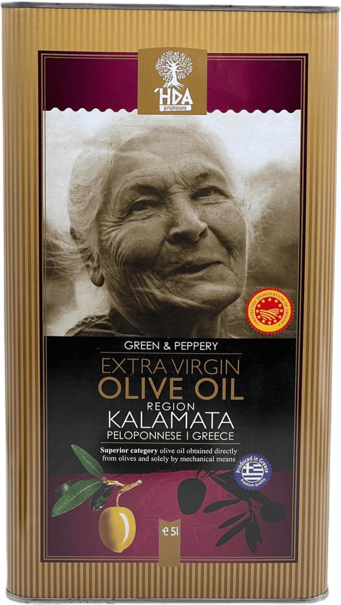 Олія оливкова Olio Extra Virgin Kalamata 5л HPA (бордова/ Бабуся) ж/б (1/4) 