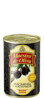 Маслини з кісточкою 280г Maestro de Oliva  (1/12) 