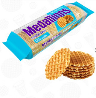 Вафлі солодкі масло-ваніль 100г &quot;Medallions&quot; шоубокс (1/12)