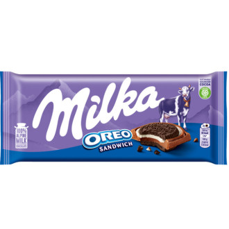 Шоколад Milka 92г Oreo Sandwich з печивом (1/16)