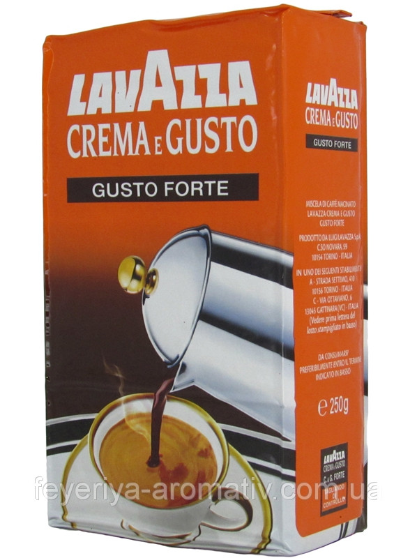 Кава &quot;Lavazza&quot; мелена Crema e Gusto Forte 250г вакуум Оригінал (1/20)