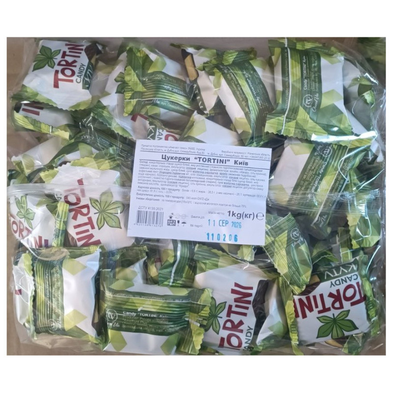 Цукерки 1кг Tortini Kyiv пакет "ChoccoVia"