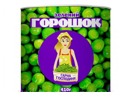 Горошок зелений 410г ж/б &quot;Гарна Господиня&quot; (1/12) 