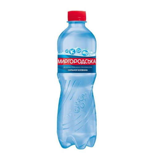 Вода 0,5л мінеральна сильногазована "Миргородська" (1/12)